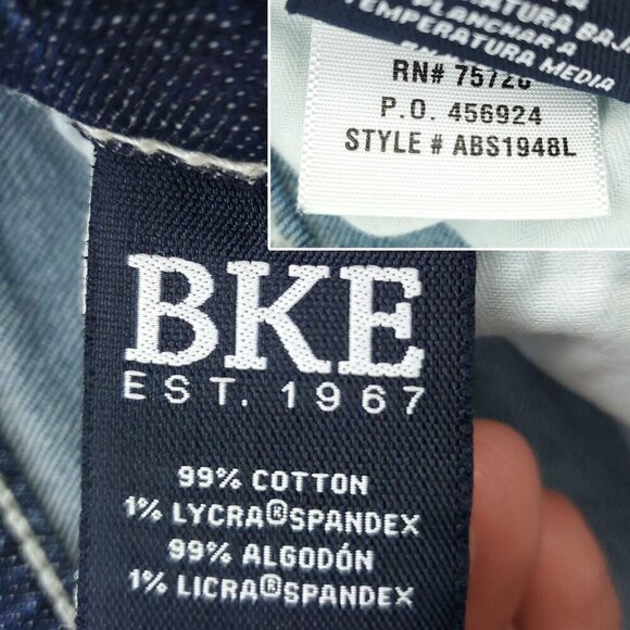 BKE Buckle Mason Jeans Distressed Denim Stretch Taper "34x34" Actual 36x35 - Picture 3 of 10